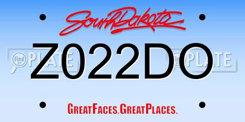 Z022DO South Dakota License Plate