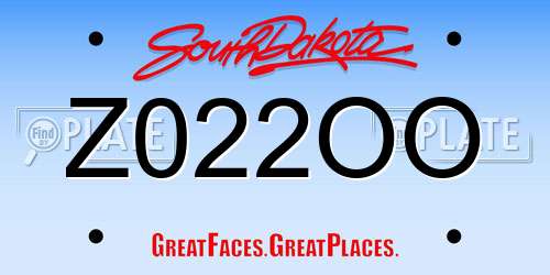 Z022OO South Dakota License Plate