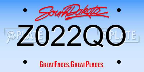 Z022QO South Dakota License Plate