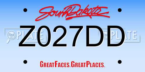 Z027DD South Dakota License Plate