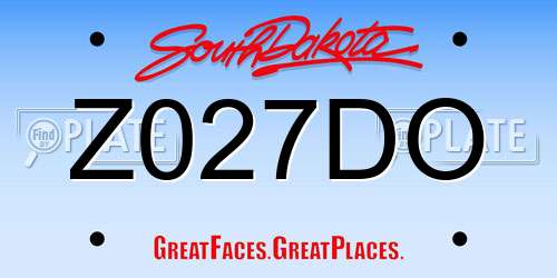 Z027DO South Dakota License Plate