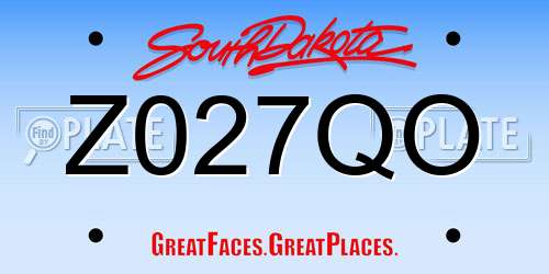 Z027QO South Dakota License Plate