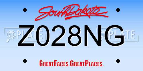 Z028NG South Dakota License Plate