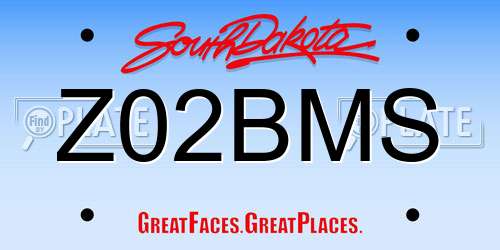 Z02BMS South Dakota License Plate