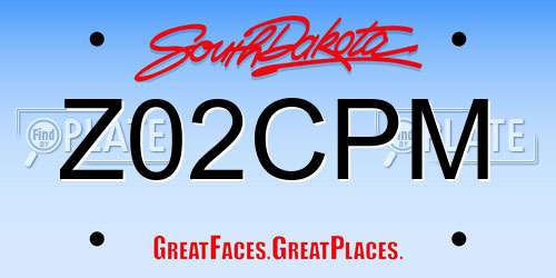 Z02CPM South Dakota License Plate