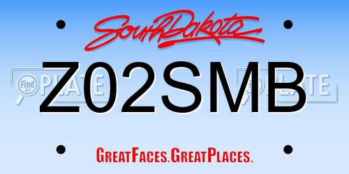 Z02SMB South Dakota License Plate