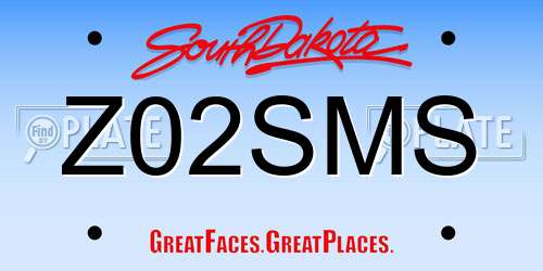 Z02SMS South Dakota License Plate