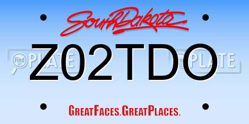 Z02TDO South Dakota License Plate