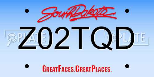 Z02TQD South Dakota License Plate