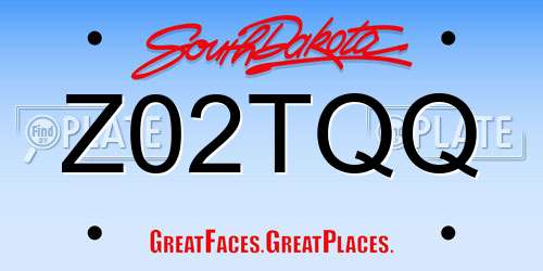 Z02TQQ South Dakota License Plate