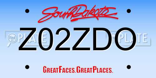 Z02ZDO South Dakota License Plate