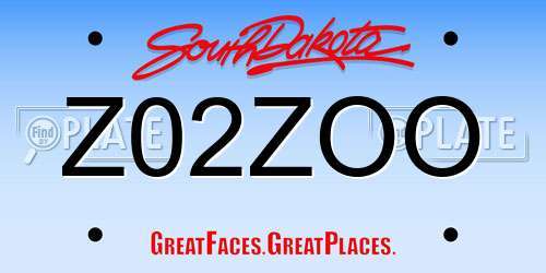 Z02ZOO South Dakota License Plate