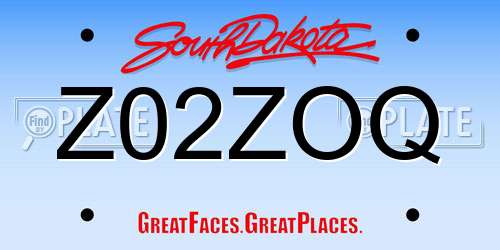 Z02ZOQ South Dakota License Plate