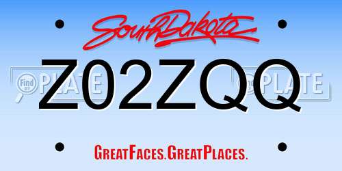Z02ZQQ South Dakota License Plate