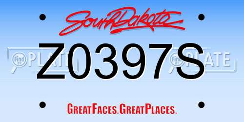 Z0397S South Dakota License Plate