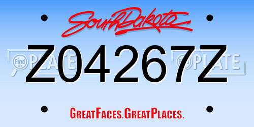 Z04267Z South Dakota License Plate