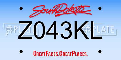 Z043KL South Dakota License Plate