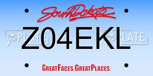 Z04EKL South Dakota License Plate