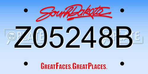 Z05248B South Dakota License Plate
