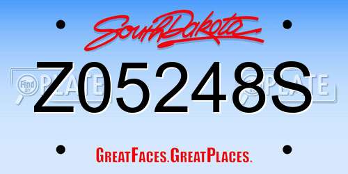 Z05248S South Dakota License Plate