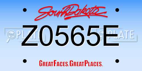 Z0565E South Dakota License Plate