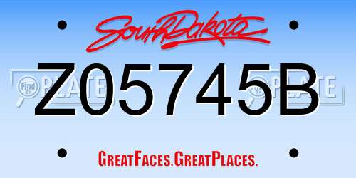 Z05745B South Dakota License Plate