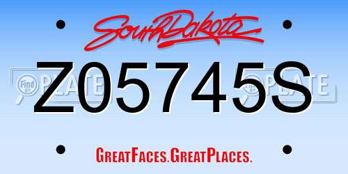 Z05745S South Dakota License Plate