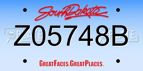 Z05748B South Dakota License Plate