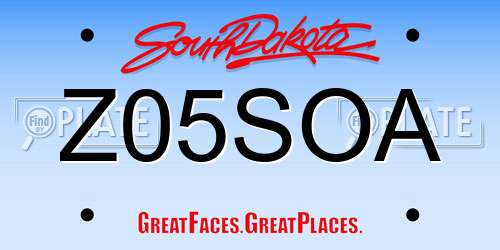 Z05SOA South Dakota License Plate