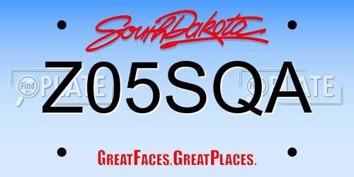 Z05SQA South Dakota License Plate