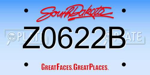 Z0622B South Dakota License Plate