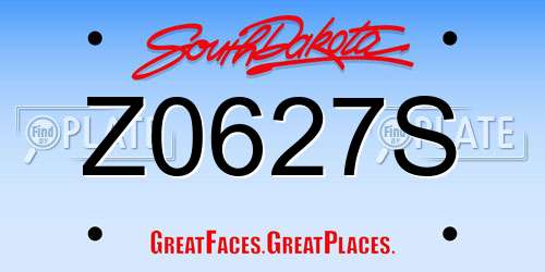 Z0627S South Dakota License Plate