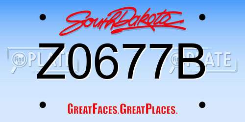Z0677B South Dakota License Plate