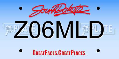 Z06MLD South Dakota License Plate