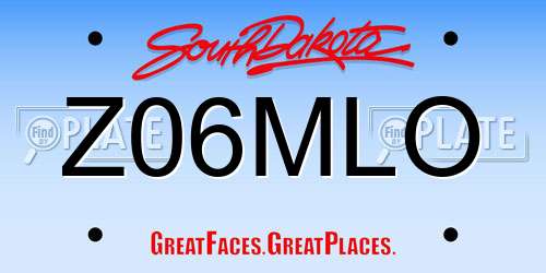 Z06MLO South Dakota License Plate