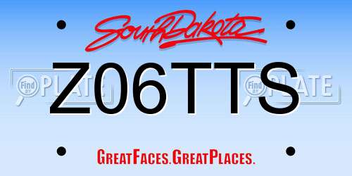Z06TTS South Dakota License Plate