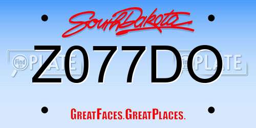 Z077DO South Dakota License Plate