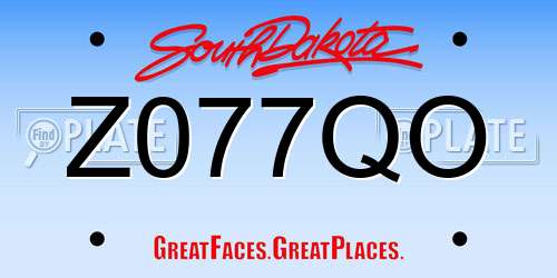 Z077QO South Dakota License Plate