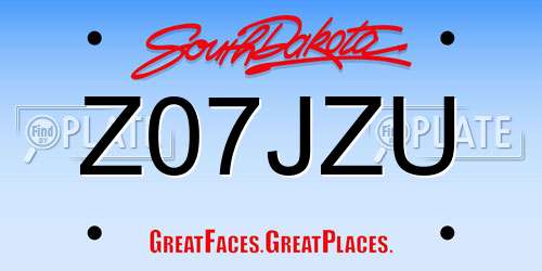 Z07JZU South Dakota License Plate