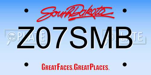 Z07SMB South Dakota License Plate