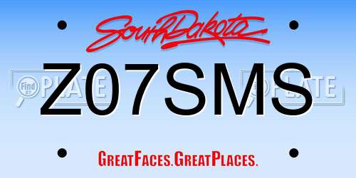 Z07SMS South Dakota License Plate