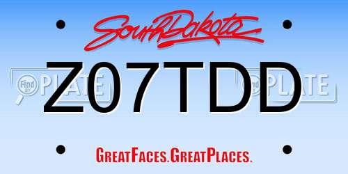 Z07TDD South Dakota License Plate