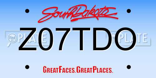 Z07TDO South Dakota License Plate