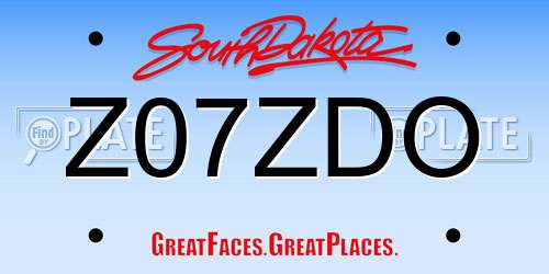 Z07ZDO South Dakota License Plate