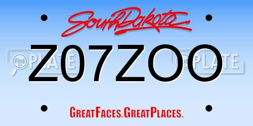 Z07ZOO South Dakota License Plate