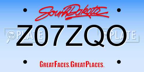 Z07ZQO South Dakota License Plate