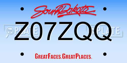 Z07ZQQ South Dakota License Plate