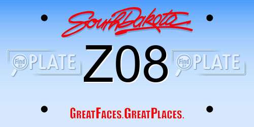 Z08 South Dakota License Plate