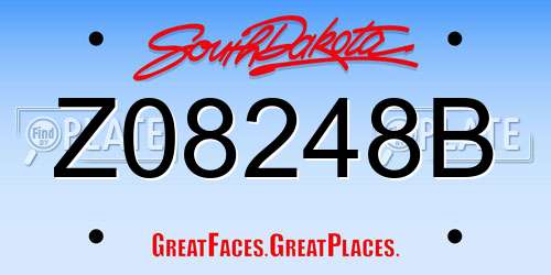 Z08248B South Dakota License Plate