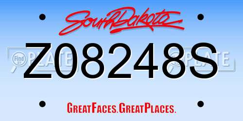 Z08248S South Dakota License Plate